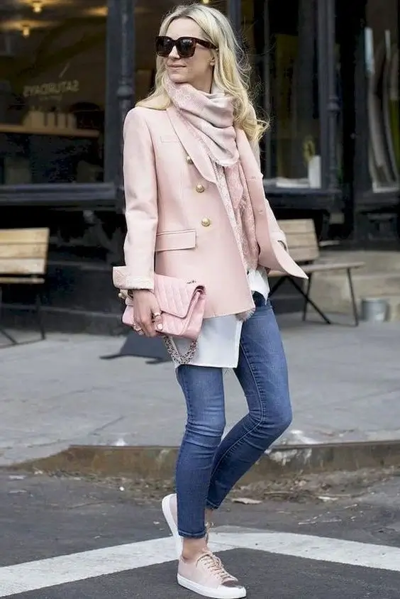 Pastel pink outfit Fall color trends